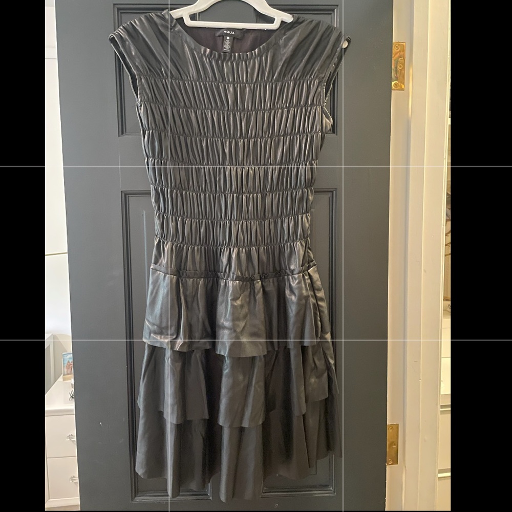 Black faux leather dress